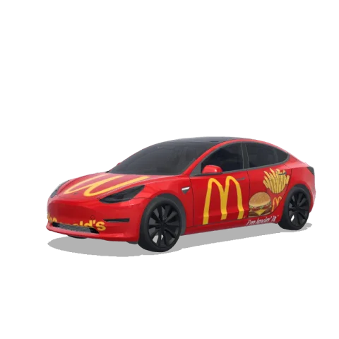 3D-visning af et digitalt wrap-design til Model 3
